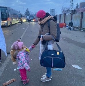 Woman with Ukranian child